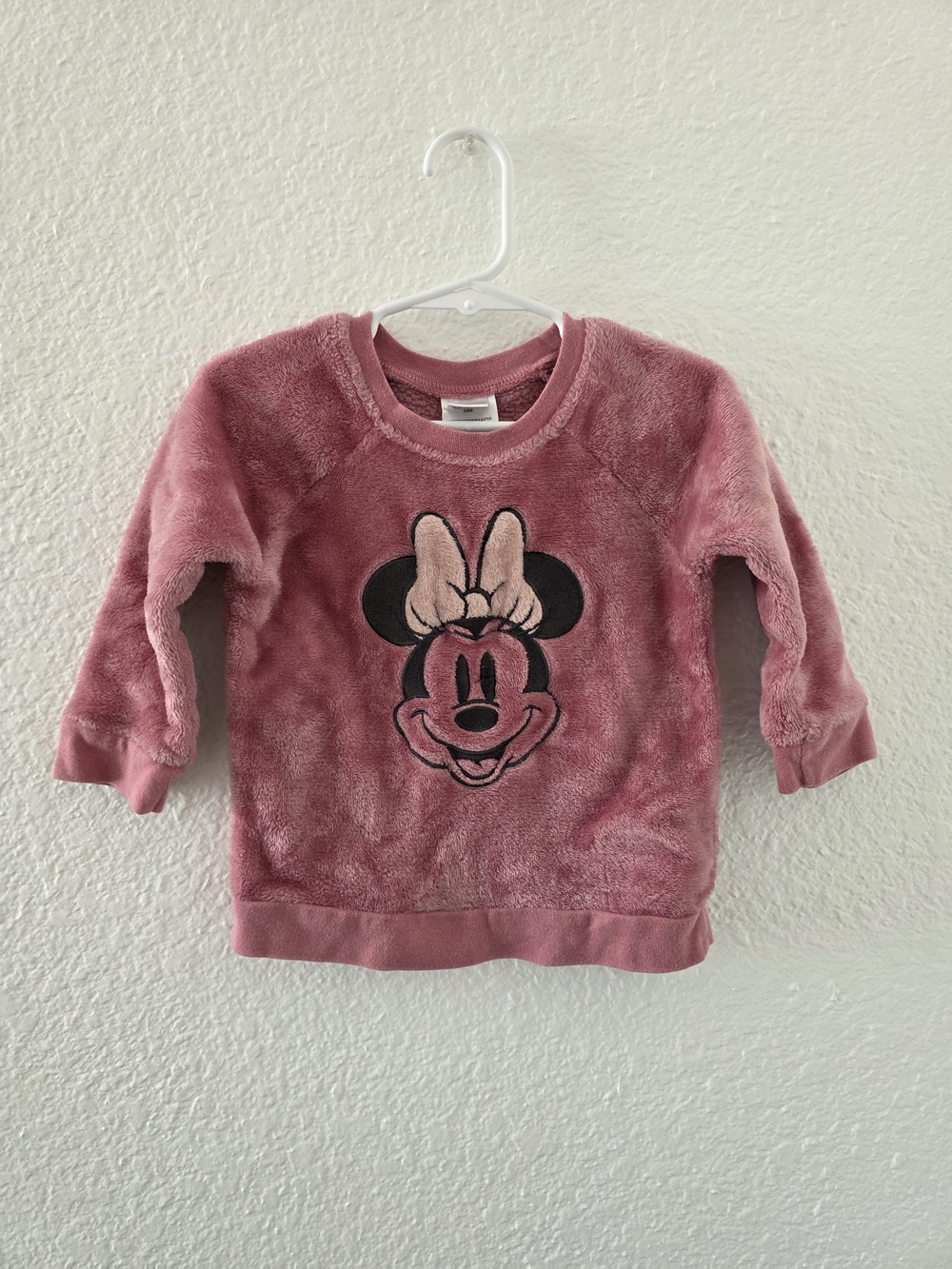 Disney Girls Plush Minnie Mouse Sweatshirt - Dusty Rose Pink